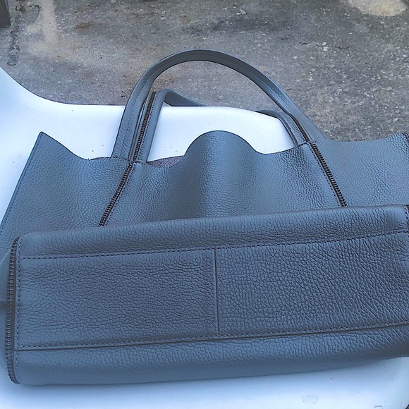 Botkier New York Soho Tote, Magnetic Clasp , Zipper Detail,Gray Leather - Picture 13 of 14